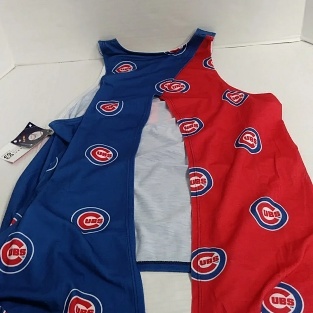 Chicago Cubs MLB Blue Red Tie Open Back Racerback Tank Top Size M *NWT* - Picture 5 of 8